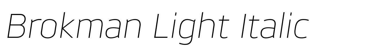 Brokman Light Italic